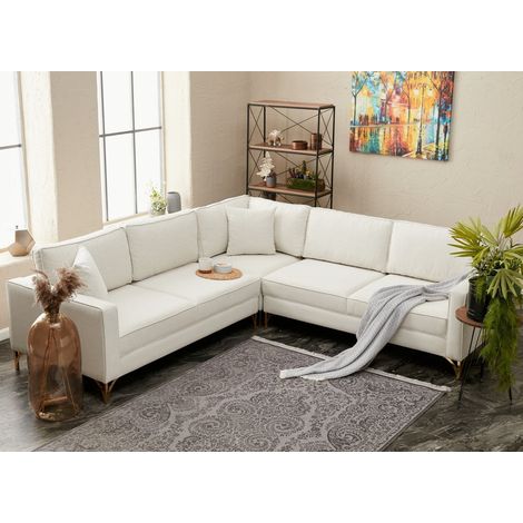 Ecksofa Berlin Creme Gold