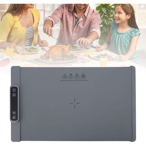 Cuscinetto riscaldante elettrico in silicone grigio con 3 impostazioni di temperatura (60-100 °C), pieghevole, 1446 g (1/4)