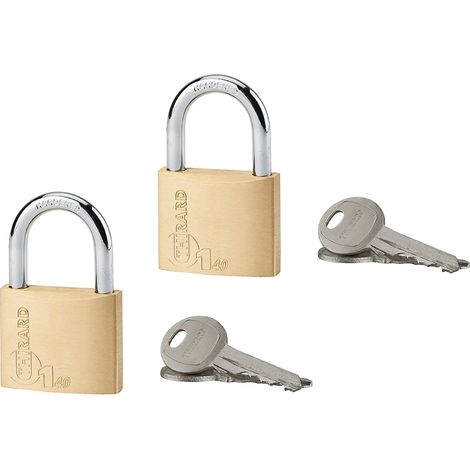 Set di 2 lucchetti TYPE 1 40 mm per interno, arco in acciaio, 4 chiavi – THIRARD (1/2)