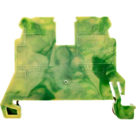 Connecteur PE à 2 fils 2,5 mm² jaune-vert 870-907