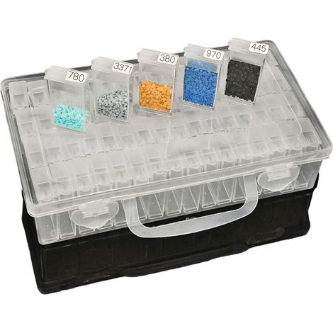 Boîte de rangement pour peinture diamant et perles, organisateur 64 compartiments modèle 003S (1/5)