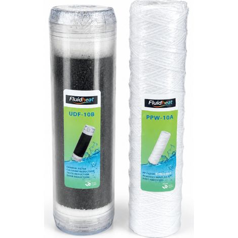 Ensemble cartouche coton 5 microns + cartouche charbon actif 10" Fluidheat