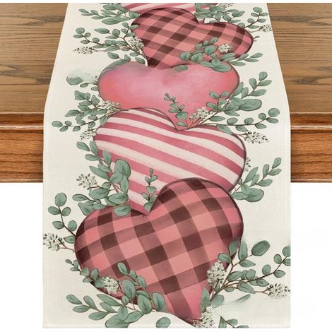 Chemin de table en forme de cœur pour la Saint-Valentin, décoration de table saisonnière pour la cuisine et les fêtes à la maison
