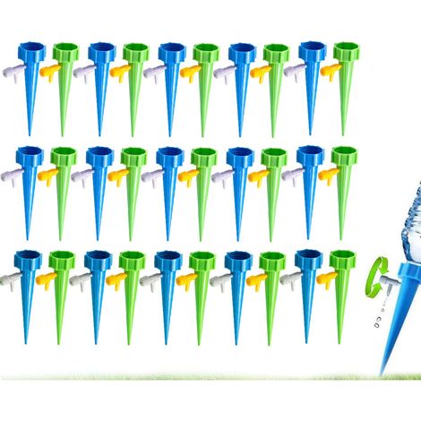 30 Pièces Irrigation Goutte à Goutte Kit, Arrosage Plantes Automatique avec Vannes, Irrigation Goutte Cône pour Arrosage Bouteille dans Jardin, Balcon, Intérieur et Extérieur (1/5)