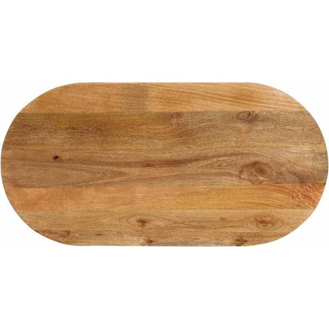 Tischplatte 140x60x2,5 cm Oval Massivholz Mango