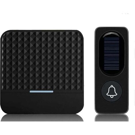 Sonnette Solaire Sans IP65 éTanche 300M Kit de Carillon de Sonnettes Solaires Chargeant les Sonnettes ExtéRieures-Prise UE