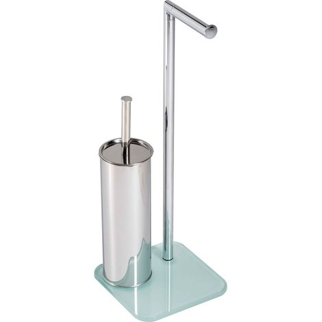 Handtuchständer mit Toilettenbürstenhalter bodenstehender toilettenpapierhalter aus Glas mod Zero