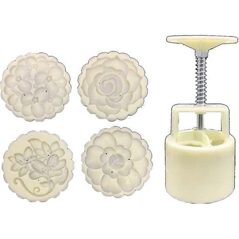Mondkuchenform 125g Blumenstempel-Set Handgefertigter Aufsatz zum Backen von Cranberry-Brötchen (1/5)