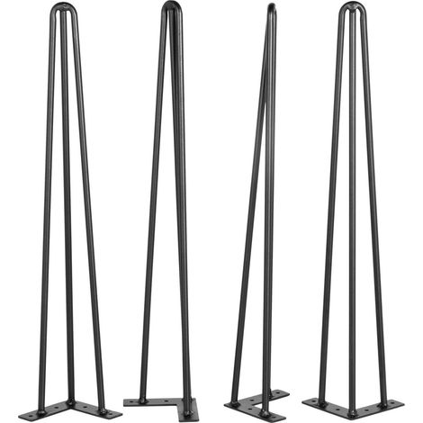 Pieds de table en épingle à cheveux noir 55,9 cm lot de 4 pour bureau et salle à manger capacité de charge 99,8 kg chacun. (1/5)