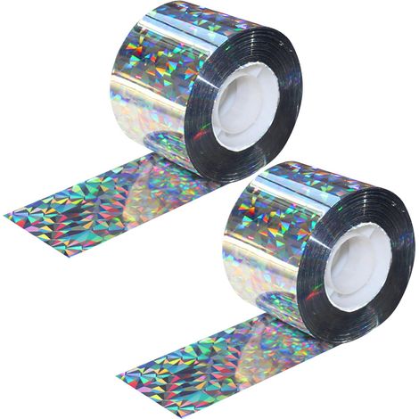 2 Rouleaux Ruban Répulsif Bande Repulsive Ruban Réfléchissant Anti Oiseaux Bande Double Face 80 M x 4 virgule 8 CM Maisons Balcon (1/4)