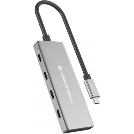 Conceptronic HUBBIES16G Schnittstellen-Hub USB 3.2 Gen 2 (3.1 Gen 2) Type-C 10000 Mbit/s Grau