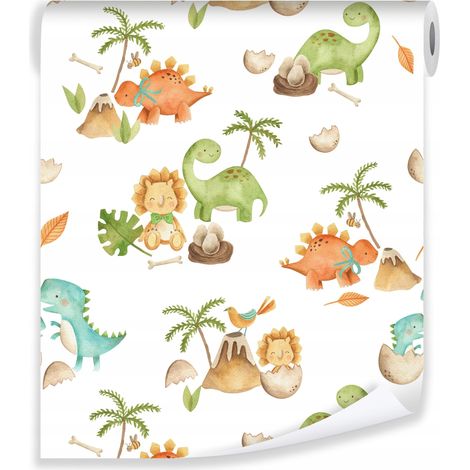 Papier peint pour enfants dinosaures décoration murale chambre d'enfant – rouleau 0,5 x 10 m intissé Wallarena (1/3)