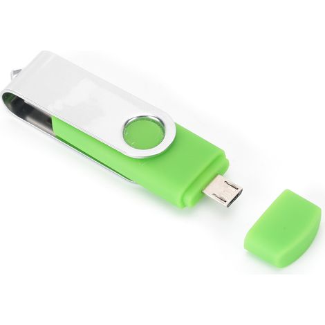 Clé USB OTG double tête verte brillante pour téléphone et ordinateur 2 en 1 (128 Go) (1/5)