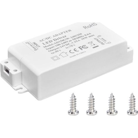 30W DC 24V 1,25A LED-Treiber Konstantspannung Professioneller LED-Licht-Netzteilwandler AC 100-240V Transformator für LED-Beleuchtung Computerprojekte Außenbeleuchtung, Motorstrom