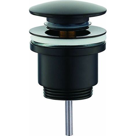 Vidage rond clic-clac 1"1/4 G noir mat – PCUNR – Laiton époxy – Système de fermeture à déclic – Pour éviers et bidets – Piralla Rubinetteria (1/5)