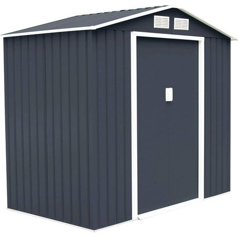 Costway – Abri de jardin métal 2,71㎡ – Dimensions 213 x 127 x 185 cm – Étanchéité renforcée – Ventilation avec 2 fenêtres – Résistant aux intempéries (1/5)