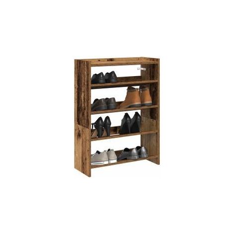 Étagère à chaussures vieux bois 80x25x61,5 bois d'ingénierie (1/5)