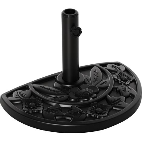 Pied de parasol semi-circulaire, 9 kg, motif floral, PEHD/ciment, pour mâts de parasol Ø35/38/48 mm produit de qualité avec garantie satisfait ou remboursé (1/5)