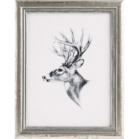 WOLTU 1 pièce Cadre de Photo en Bois Artos Style Façade en Verre, 10x15cm, Argent