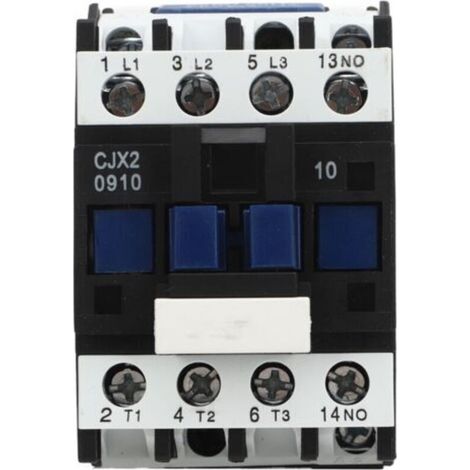 CJX2 0910 Electric Power Contactor, 3 Phase Silver Contact with DIN Rail Mounting Base for 9A AC Motor (1/4)