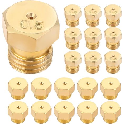Lot de 20 Gicleurs Gaz Butane pour Plaque de Cuisson - Buses en Laiton 0,5 cm - Remplacement Rapide et Facile (1/5)