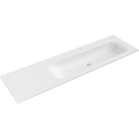 Mexen Vela lavabo empotrado en encimera derecho 161 x 46,5 cm, blanco mate - 25231601P (1/3)