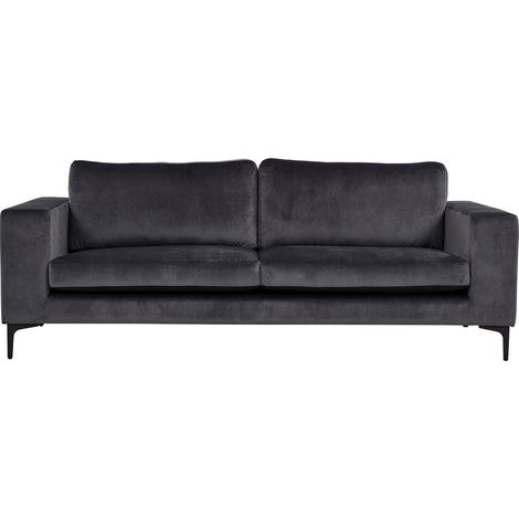 Bolero Canapé 3 personnes en velours, gris. (1/5)
