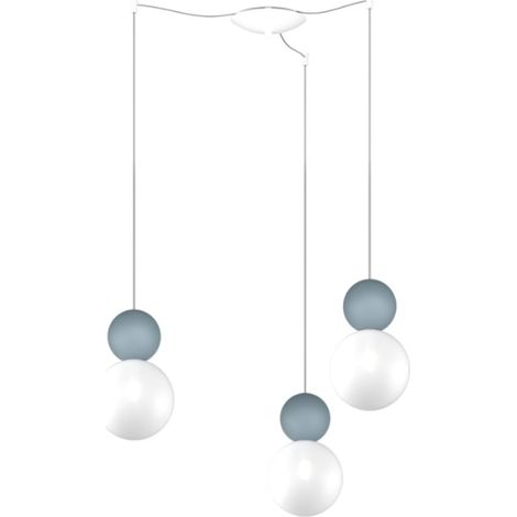 Lampadario moderno top light cottage 1228 s3 s g9 led vetro metallo, colore blu