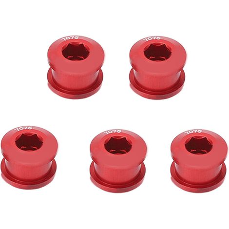 Stück ultraleichte Kettenblattschrauben aus Aluminiumlegierung für Rennräder und Mountainbikes, Rot (1/5)