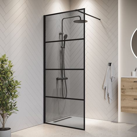 Duschwand Essos 80 x 200cm - Grauglass - Glas Duschabtrennung Sc