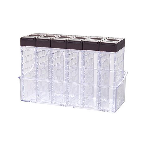 Epices de Camping 6 en 1 Transparent Bocaux à épices de la cuisine, du Sel Spice Jar Pots à Epices Plastique