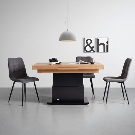 Mömax Couchtisch 2 in 1 Schwarz/Eichefarben (1/5)