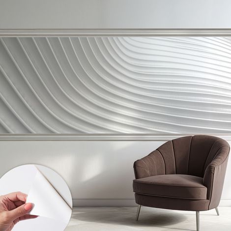 Carta da parati autoadesiva - impermeabile - murale da parete - decorazione murale - Onde eleganti 250x104 cm (1/5)