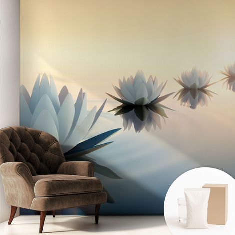Tapete Vliestapete mit Kleber für Wohnzimmer Schlafzimmer Küche - Wanddekoration Ruhiger Ausblick 250x250 cm (1/5)