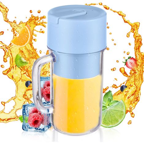 Mixeur portable pour shakes et smoothies, mini mixeur de 340 ml avec poignée, 6 lames, étanche, rechargeable par USB Type-C, mixeur personnel pour la maison, la cuisine, le bureau, les voyages, les sp (1/5)