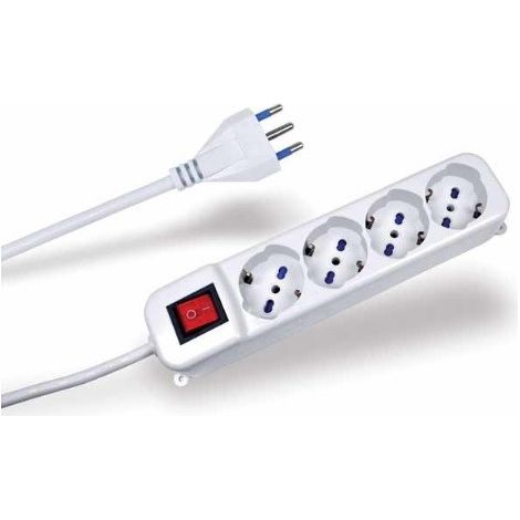 Presa multipla con interruttore 4 prese schuko bivalenti ce31/4c
