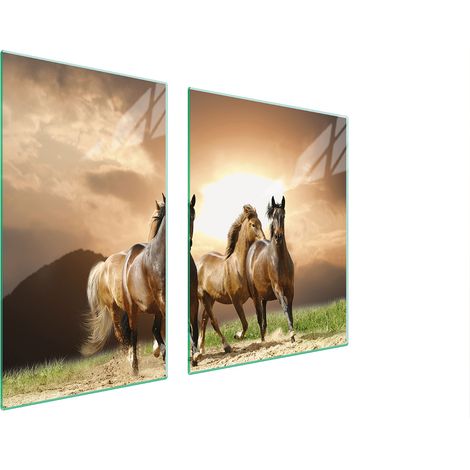 PIATTO E TAGLIERE IN VETRO 100x52 CAVALLI (1/5)