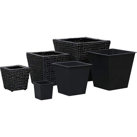 Maison Exclusive - Blumenkübel 3 Stk. Wasserhyazinthe Schwarz (1/5)
