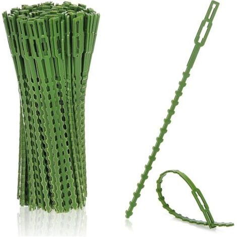 200 attaches pour plantes en plastique vert, réutilisables, pour arbustes et supports grimpants stables - Outils de jardin - Parfait (1/4)