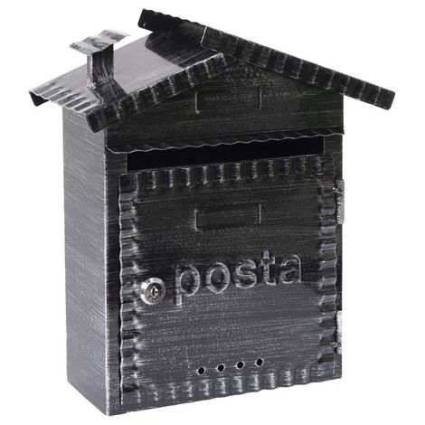 ARREGUI Rustica D-2202 Buzón Exterior Vintage Metálico, Buzón de Estilo Rústico, Tamaño S (Correo DIN A5), Buzón de Correo Moderno, Buzón de Pared Decorativo, Fácil de Instalar, Negro (1/2)