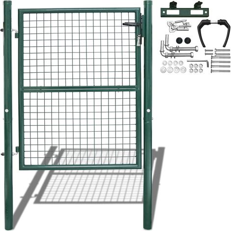 SWANEW Gartentor Zaundertor 150 x 100 cm tubo in acciaio zincato incluso blocco e mesh porta da giardino Zaunder Dimensioni 5 × 5 cm di Rust Rust -Rust Green (1/5)