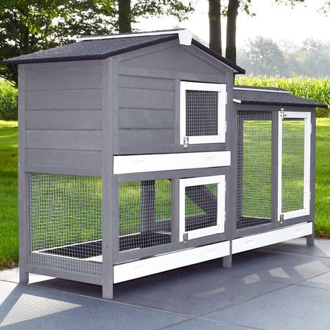 Bb-Loisir – Clapier en bois pour lapins et petits animaux – 2 étages – Résistant aux intempéries – Dimensions 145x94x50cm – Accès facile et nettoyage pratique (1/5)