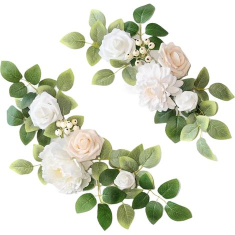 Guirlande Fleur Artificielle - 45 cm x 25 cm et 40 cm x 20 cm - Pour Arche De Mariage Decoration De Salle - 2 Pièces (1/5)