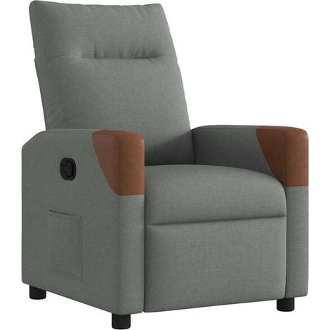 Chaise de relaxation ergonomique en tissu gris foncé – Siège inclinable avec repose-pieds, idéal pour salon ou bureau (1/5)