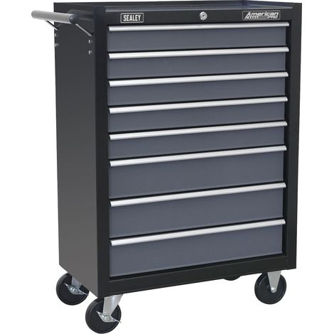 Sealey Rollcab 8 Drawer with Ball-Bearing Slides - Black/Grey AP3508TB
