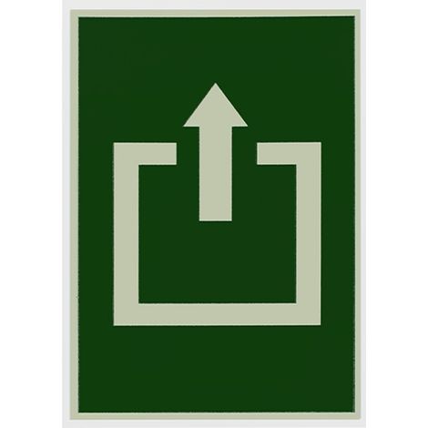 Panneau PVC fluorescent "Flèche" VERT ET BLANC, 21x29 cm, résistant et visible