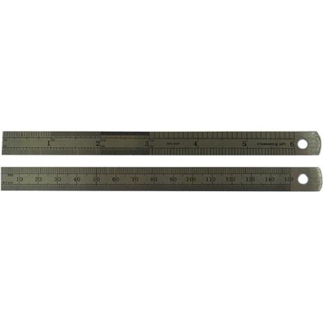 Règlet 6 in, 150 mm RS PRO, Impérial, Métrique, en Acier ( Prix pour 1 )