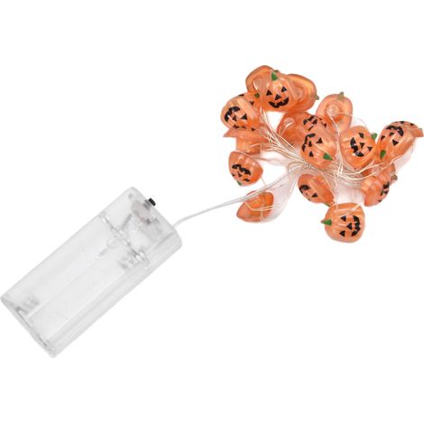 Halloween-Lichterkette 2 m mit 20 Kürbissen, gruselige Dekoration für Partys, drinnen/draußen, schaurige Abende, Gärten, Häuser (Batterien nicht enthalten, Modell BZ2664-W) (1/5)