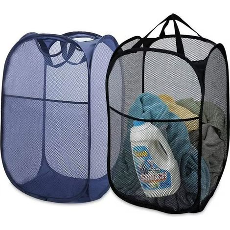Grand panier de tri à linge pliable, un ensemble de 2 paniers à linge permet de gagner du temps lors du tri.Dimensions:36x36x60cm (1/5)