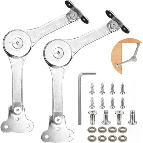2 Pcs, Support Charnières pour Placards, Charniere Relevable, Charnière de Support de Couvercles à 75/90/110 Degrés, Stay Charnières (1/5)